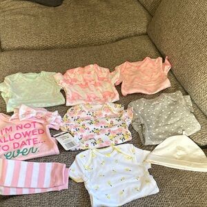 Baby Starters Pink and Gray Bodysuits Set